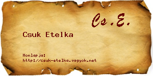Csuk Etelka névjegykártya